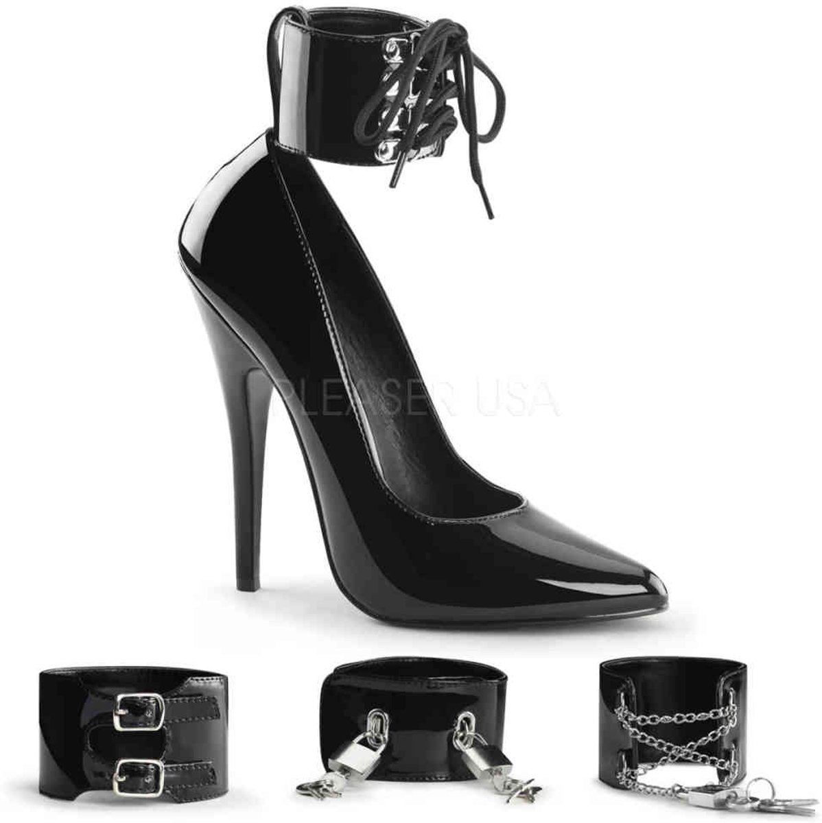 EU 35 = US 5 | DOMINA-434 | 6 Pump W/ Interchangeable Ankle Cuffs